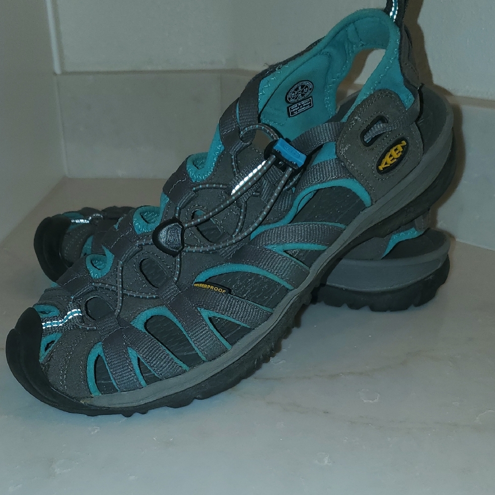 Keen Women's Charcoal and Aqua Sandals